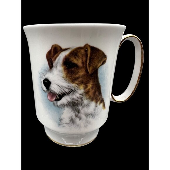 British Royal Windsor Coffee Cup Jack Russell Terrier Fine Bone China Mug Englan - Picture 1 of 15
